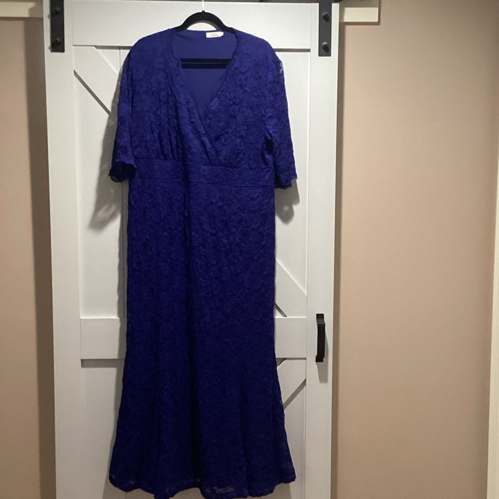 Elegant Blue Lace Women Dress